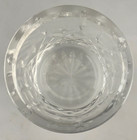 Cut Crystal Trinket Box Dresser Jar Vanity Powder Box Silver Plate Lid Vintage