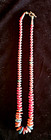 Navajo Coral Turquoise And Sterling Silver Bead Necklace