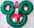 New Disney Parks Mickey Icon Felt Holiday Christmas Wreath With Red Bow
