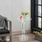 Clear Acrylic Side Table Round Ende Table Drink Table  For Small Space 13 8 x19   