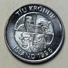 Iceland 1996 - 10 Kr  nur Coin 27 5mm Km  29 1a      Landv  ttir        Island