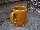 Unmarked Pottery Mayflower In Plymouth Commerative Tankard In Tan Glaze