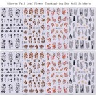 8 Sheets Fall Nail Stickers For Nail Art 3d Self Adhesive Nail Fall Flower Leaf