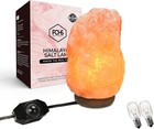 Authentic Himalayan Pink Salt Lamp 8-10 Inch With Dimmable Switch   Bulb