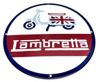 Lambretta Vespa Scooter - Vintage Porcelain Sign - Service Station Pump Plate
