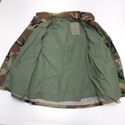 Vtg Military Field Jacket Woodland Camo Cold Weather Coat Men   s Large