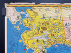 Original Vintage Travel Poster Map Of Alaska Steamship Line Usa Edward Camy 1934