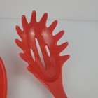Zak Designs 12  Red Melamine Slotted Spoon   Spaghetti Fork Spoon   Small Crack
