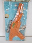Vintage 1960 s Orange Space Pistol Ray Gun Toy Friction Motor Sparkling Rare