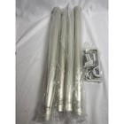 Set Of 2 Brushed Nickel Adjustable Curtain Rod Set W  Brackets   Hardware Silver