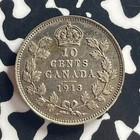 1913 Canada 10 Cents Lot t7860 Silver  Nice  Small Leaves