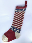 Christmas Cove Designs Stocking Stars   Stripes Maine 100  Wool Knit 20 x5 5 