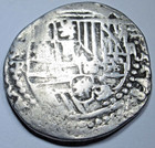 1636-1647 Spanish Bolivia 2 Reales Genuine Colonial 1600 s Pirate Cob 2r Coin