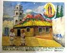 Vtg 1980 s Hp Mexican Tin Retablo Virgen De Guadalupe Helps Man Return Home Safe