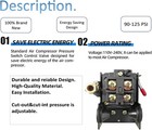 Heavy Duty Air Compressor Pressure Switch Control 90-125 Psi Single Port 26a Rep