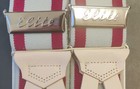 Herkules    Elite   Suspenders  Made In Germany   Grey   Dark Red  Large 110 Cm