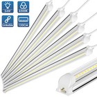 6x 4ft Led Shop Light T8 Linkable Ceiling Tube Fixture 24w Daylight 6000k Clear