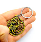 Game Of Thrones Keychain Golden House Targaryen Sigil Fire   Blood Dragons