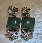 Artisan Sterling Silver Green Turquoise Dangle Earrings Southwestern 1 5 