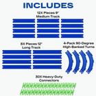 Straight   Curved Track Compatible With Hot Wheels 24pc 1 64 Blue 20ft