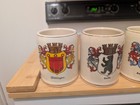 6 Vintage German Beer Steins Mugs A  Wilhelm Hand Painted Augsburg  Bayern