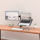 Wali Single Lcd Monitor Desk Mount Fully Adjustable Stand With Extra Laptop Tray