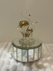 Vtg 1980s Swan Baby Swan Gold Mirrored Music Box Taj Importing Co  Plays Memory