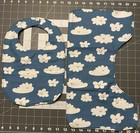 Baby Bib Burp Cloth Bundle Set Of Two Cute Clouds Blue Gift Soft Cotton Handmade
