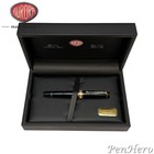 Aurora Optima Black Resin Gold Plated Trim Fountain Pen Extra Fine Nib