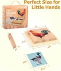 Motgom 4-in-1 Farm Animal Wooden Puzzle Montessori Toddler Preschool Toys Set