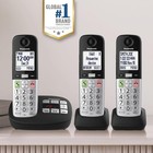 Panasonic Expandable Cordless Phone Answering Machine Call Block 3 Handset Black