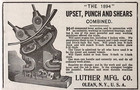 1894 Upset Punch   Shears Combined Luther Mfg Co Olean Ny 3 h Print Ad