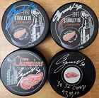 Chris Osgood Autographed Red Wings Puck Inscribed 3x Stanley Cup Champ Jsa Coa