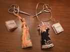 Lot Of 2 Vintage Ann Fuller Designs Scissor Dolls England Handmade With Tags Vtg