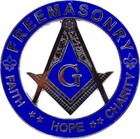 Masonic Master Mason 3  Inch Cut Out Car Auto Emblem Silver