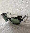 Vintage 1950s-60s Bouton Safety Glasses Green Lens Black Side Shields Usa