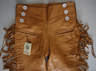Native Leathers Shop Sz 30 Tan High-waisted Cowhide Leather Western Fringe Pants