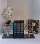  Silver Toned Celestial   Globe Themed Bookends  2 Pc Set  Very Cool Look 