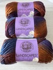 Lion Brand Landscapes Self Striping Yarn lot Of 3 Skeins mountain Range  202ar