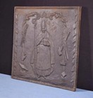 18  Tall Antique French Cast Iron Fireback Panel From 1800 s With  Saint Eligius