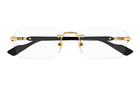 Gucci Gg1221o 001 Gold Black Rimless Eyeglass Frame Unisex New Authentic