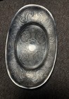 Vintage Barker Ellis Silver Plated Oval Tray Ornate Chased Flowers 12  England
