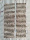 Original Manuscript Leaf On Vellum Bible Biblia - 1250