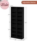 16 Shelf Dvd Storage Tower Adjustable Media Rack Bookcase Organizer