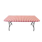 Elastic Fitted Vinyl Table Cover Waterproof Flannel Backing Events Picnics New
