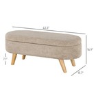 Homcom Storage Ottoman Bench  43 3  Upholstered End Of Bed Bench  Beige