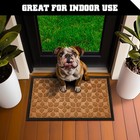Home Entrance Brown Geometric Floral Pattern Door Floor Welcome Mat 17x29 5in