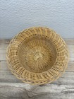 Vtg Handwoven Wicker Basket Handmade 9  5in Diameter