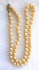 Stunning Vtg 9mm Champagne Pearls 14k Gold Clasp Knotted 24  Strand Hand-strung