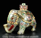 5 6  Chinese Hetian Jade Paintings Carving Fengshui Elephant Animal Sculpture